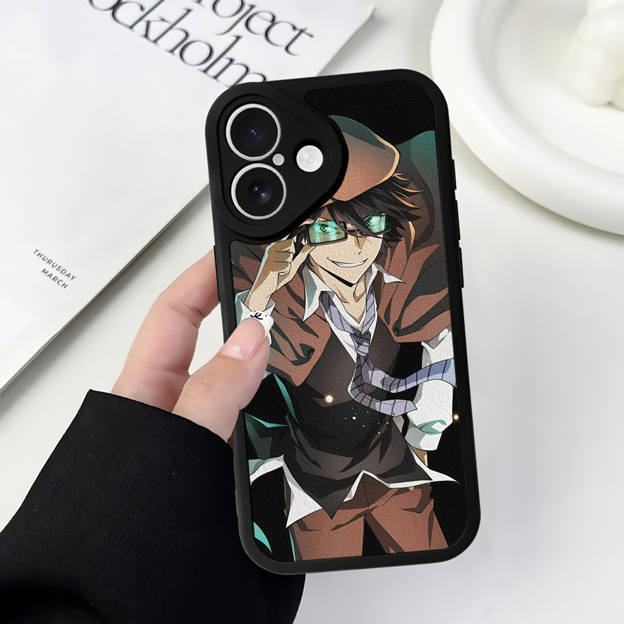 （画像用） 文豪ストレイドッグス Bungo Stray Dogs 【iPhone 16シリーズ対応】シリコンスマホケース（レザー調） 材質：シリコン